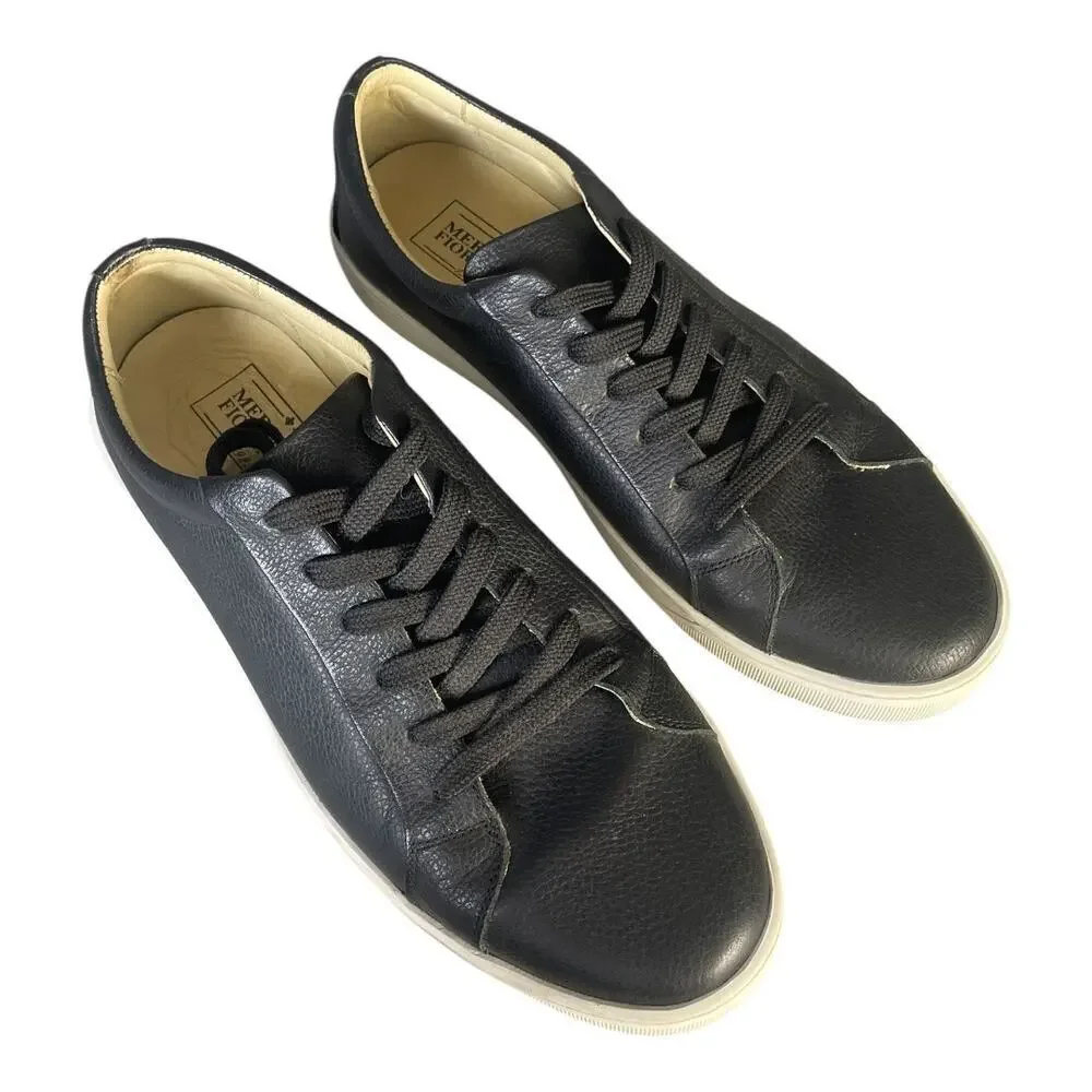 Mercanti Fiorentini Men’s Black Leather Sneakers Size-10M